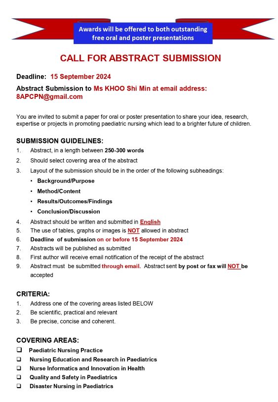 8th Asia Pacific Congress of Paediatric Nursing (16-17 Nov 2024)